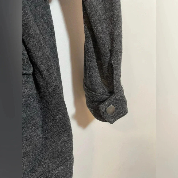 Free People Oversize Slouchy Anorak Jacket Gray Knit Linen Blend Pea Coat Small - Picture 6 of 10